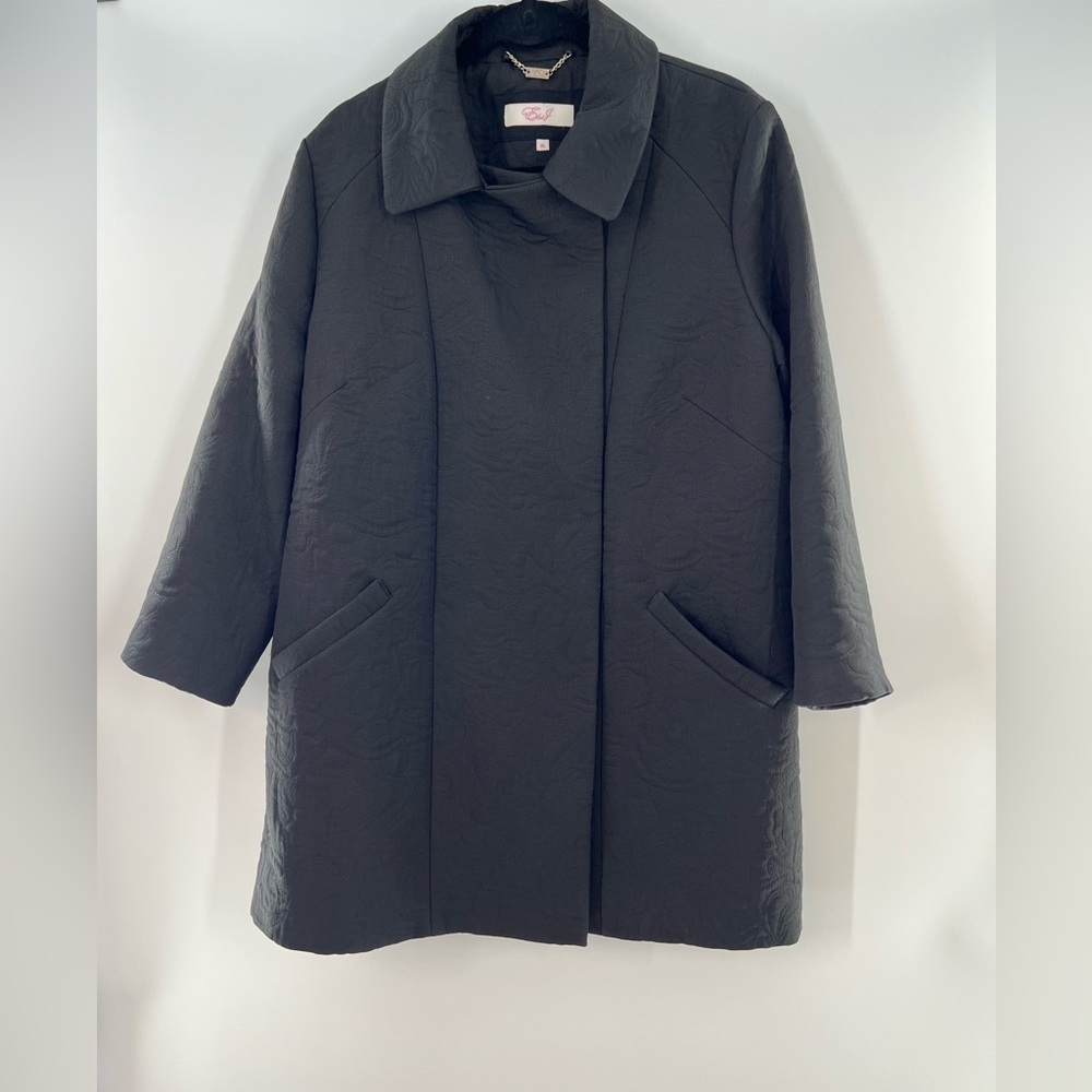 ELIZA J LINED JACKET QUILTED JACKET MID LENGTH XL BLACK